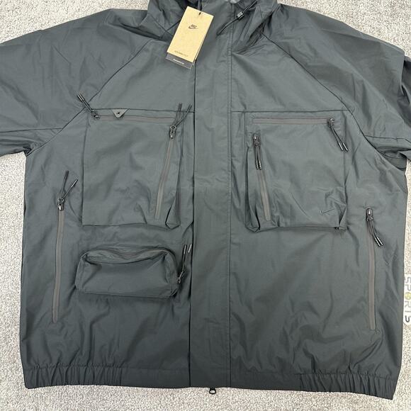 Nike Storm-FIT Jacket Mens XL Tall Black Hooded Oversized Fit Full Zip Utility - Picture 5 of 13